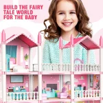 DIY Assemble Villa Model Toy House Cartoon Dools Role-Playing Set Fun Puzzle Doll House - Image 2