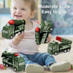 1Pcs Kids Toy Car Inertia Sanitation Truck Models Pull Back Military Engineering Vehicle Fire Engine Boys Toys Children Gift - Image 2